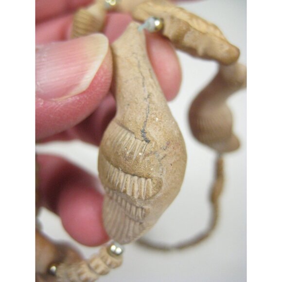 Vintage Clay Bird Fetish Beaded Necklace 19 Strand Jewelry Handmade Earthy - Picture 5 of 10